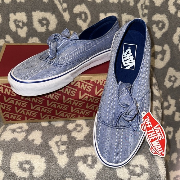 Vans Slip-On Chambray Blue Knot Tie Sneakers New 🆕 & Never Worn 😍 - Picture 12 of 17